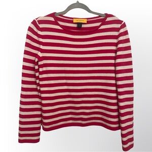St John Striped Sweater Pink White